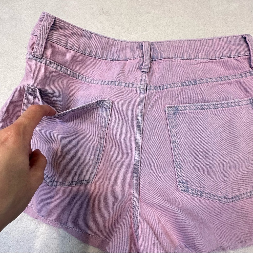 NWT RSQ Pink Acid Wash High Rise Denim Shorts - Picture 10 of 16